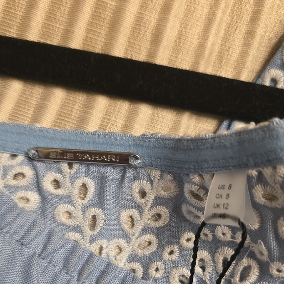 Elie Tahari Sky Blue and White Lace Maxi Dress - Picture 4 of 15